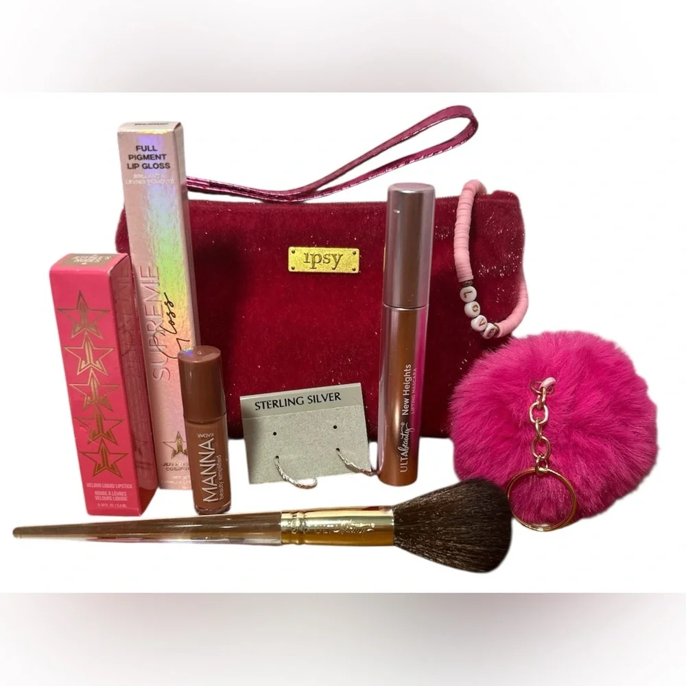 Pink Makeup Set with Lip Gloss and Brush #2 - Picture 1 of 7